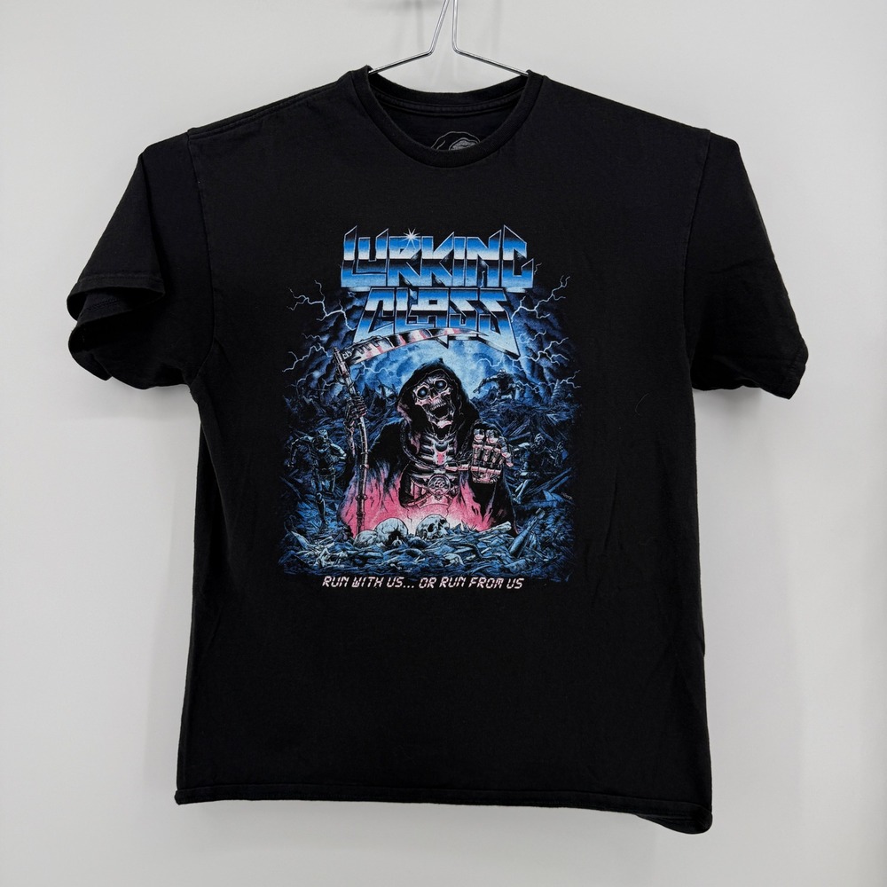 Lurking Class T-Shirt Mens L Black Graphic Cotton Grim Reaper Streetwear Tee